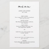 Rustic Script Modern Wedding Menu (Voorkant)