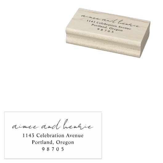 Rustic Script Moderne Trouwdag Rubberstempel (Gestempeld)