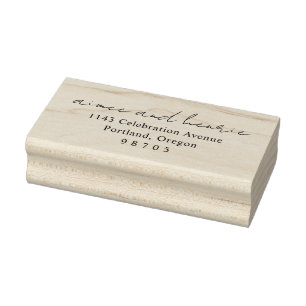 Rustic Script Moderne Trouwdag Rubberstempel