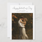 Rustic Script Pas getrouwd Paar Foto Valentijns Feestdagenkaart (Voorkant)