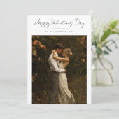 Rustic Script Pas getrouwd Paar Foto Valentijns Feestdagenkaart (Staand voorkant)