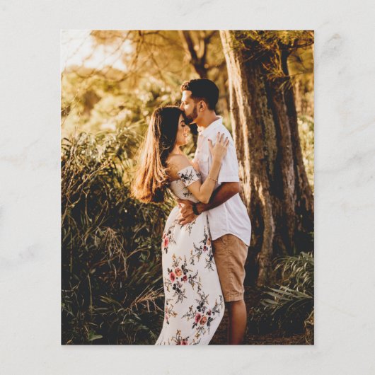 Rustic Script Photo Budget Wedding Save the Date (Achterkant)