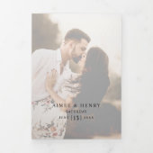 Rustic Script Photo Modern Drieluik Uitnodiging (Cover)