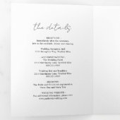 Rustic Script Photo Modern Drieluik Uitnodiging (Binnenzijde eerst)