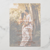 Rustic Script Photo Modern Engagement Party Folie Uitnodiging (Voorkant)