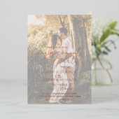 Rustic Script Photo Modern Engagement Party Folie Uitnodiging (Staand Voorkant)