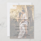 Rustic Script Photo Modern Engagement Party Kaart (Voorkant)