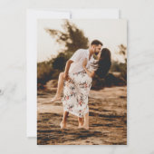 Rustic Script Photo Modern Engagement Party Kaart (Achterkant)