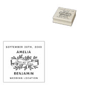 Rustic Script Ribbon Save the Date Wedding Rubberstempel (Gestempeld)
