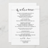 Rustic Script Wedding Itinerary - Weddenschap Programmakaart (Voorkant / Achterkant)