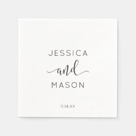 Rustic Script Wedding Napkin Cocktail Napkin Servet