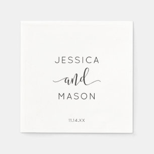 Rustic Script Wedding Napkin Cocktail Napkin Servet