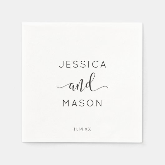 Rustic Script Wedding Napkin Cocktail Napkin Servet (Voorkant)