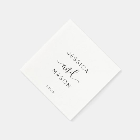 Rustic Script Wedding Napkin Cocktail Napkin Servet (Hoek)