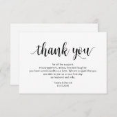 Rustic Script, Zwart, Huwelijk Bedankt Informatiekaartje (Voorkant / Achterkant)