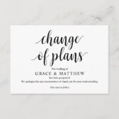 Rustic Script, Zwart, Uitstel van de bruiloft, Bew Informatiekaartje (Voorkant)