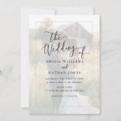 Rustic Script Zwart-Wit Foto Huwelijk Kaart (Voorkant)