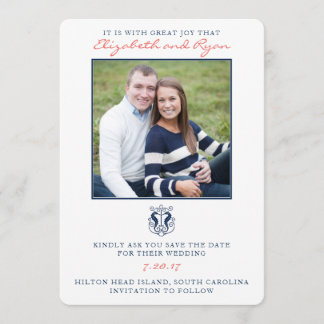 Rustic Seahorse Save the Date Photo Card