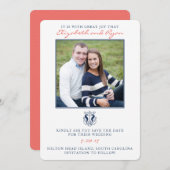 Rustic Seahorse Save the Date Photo Card (Voorkant / Achterkant)