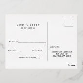 Rustic Seashells Marine Ocean Beach Wedding RSVP Folie Uitnodiging Briefkaart (Achterkant)