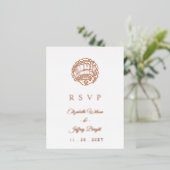 Rustic Seashells Marine Ocean Beach Wedding RSVP Folie Uitnodiging Briefkaart (Staand Voorkant)