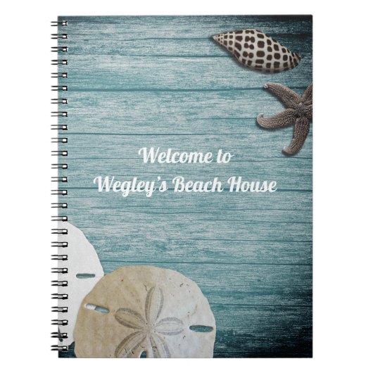 Rustic Seashells Sand Dollar Welcome Beach House Notitieboek (Voorkant)