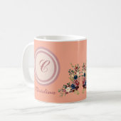 Rustic Season Florals Custom Monogram Koffiemok (Voorkant links)