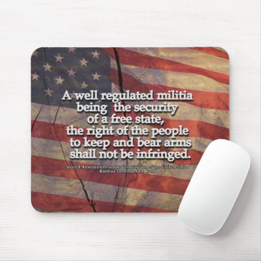 Rustic Second Amendment Typography US Flag Muismat (Met muis)