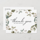 Rustic Seed Eucalyptus Wreath Weddenschap Bedankt Briefkaart (Voorkant / Achterkant)