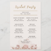 Rustic Sepia Floral - Vintage huwelijksprogramma (Achterkant)