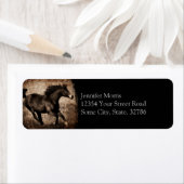 Rustic Sepia Galloping Horse Etiket (Insitu)