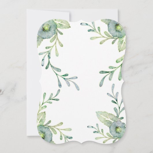 Rustic Serenity Blue Waterverf Wedding Kaart (Achterkant)