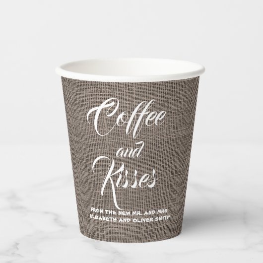 Rustic Shabby Burlap Wedding of Elke partij Papieren Bekers (Voorkant)