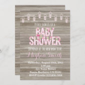 Rustic Shabby Chic Baby shower Invitation Kaart (Voorkant / Achterkant)