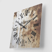 Rustic Shabby Chic Distress Antiek Vierkante Klok (Hoek)