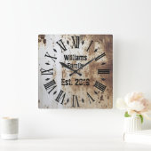 Rustic Shabby Chic Distress Antiek Vierkante Klok (Huis)