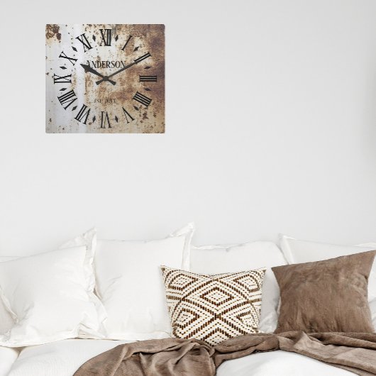 Rustic Shabby Chic Distress Antiek Vierkante Klok