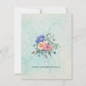 Rustic Shabby Chic Faded Rozen Green Wedding Kaart (Achterkant)