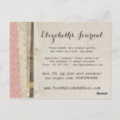 Rustic Shabby Chic Pink Victoriaans Damask Harteli Briefkaart (Achterkant)