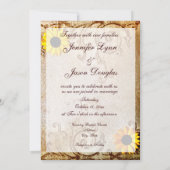 Rustic Shabby Chic Sunflower Brown Wedding Kaart (Achterkant)