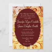 Rustic Shabby Country Maroon Wedding Invitations Kaart (Voorkant)