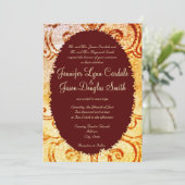 Rustic Shabby Country Maroon Wedding Invitations Kaart (Staand voorkant)