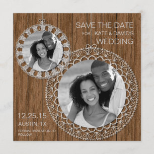 Rustic Shabby Country Wedding Photo Save the Date