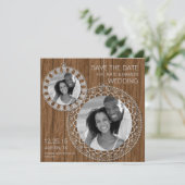 Rustic Shabby Country Wedding Photo Save the Date (Staand voorkant)