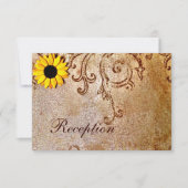 Rustic Shabby Sunflower Brown Wedding Card Kaart (Voorkant)