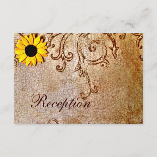 Rustic Shabby Sunflower Brown Wedding Card Kaart