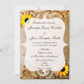 Rustic Shabby Sunflower Swirls Weddenschap Kaart (Voorkant)