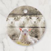 Rustic Sheep Baby Lamb Burlap Bedankjes Labels (Achterkant)