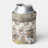 Rustic Sheep Baby Lamb Burlap Blikjeskoeler (Blikje Voorkant)