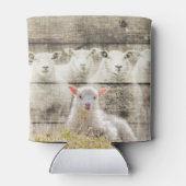 Rustic Sheep Baby Lamb Burlap Blikjeskoeler (Achterkant)